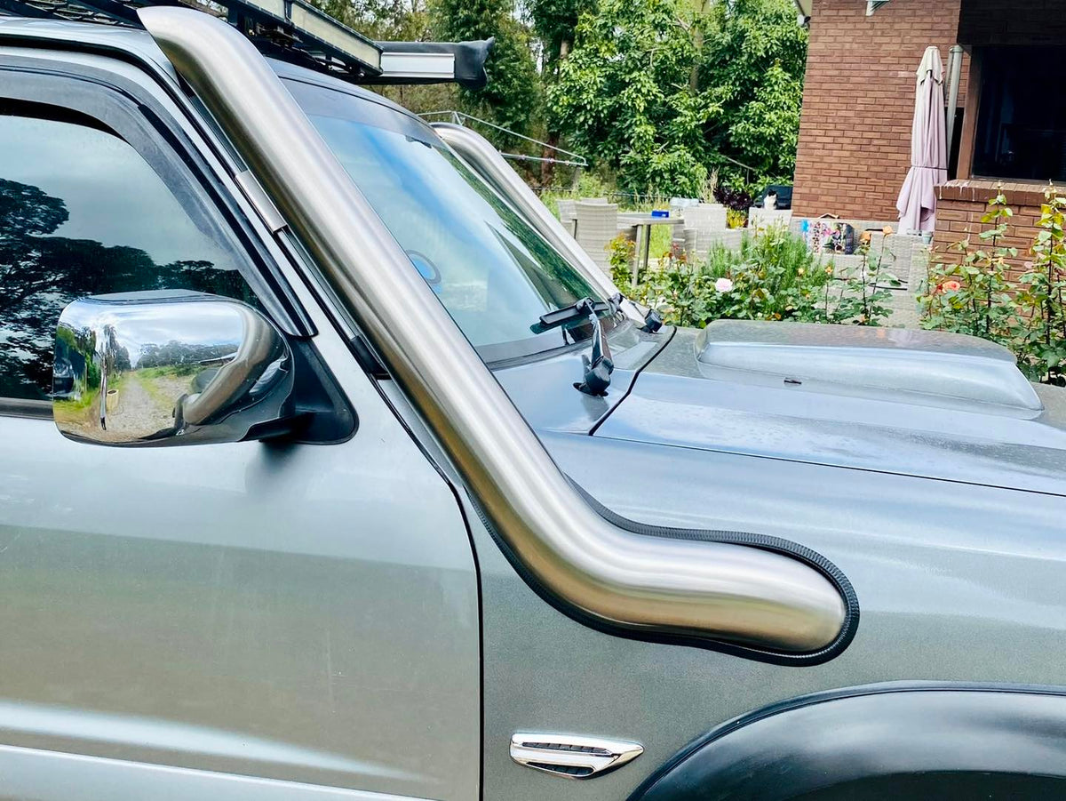 Nissan Patrol GU S1-4 (ZD30/TD42) 4" DUAL Cover up/Rounded Guard Entry Snorkels