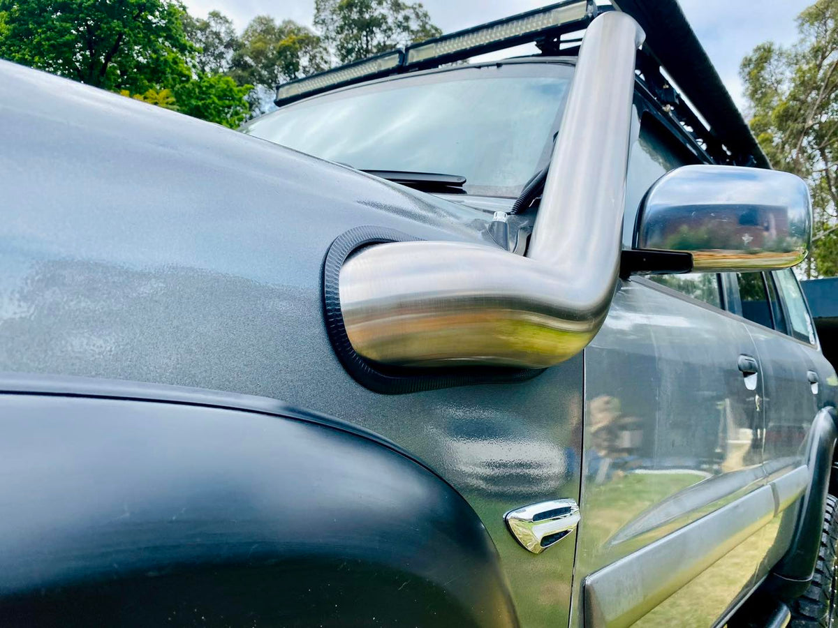 Nissan Patrol GU S1-4 (ZD30/TD42) 4" DUAL Cover up/Rounded Guard Entry Snorkels