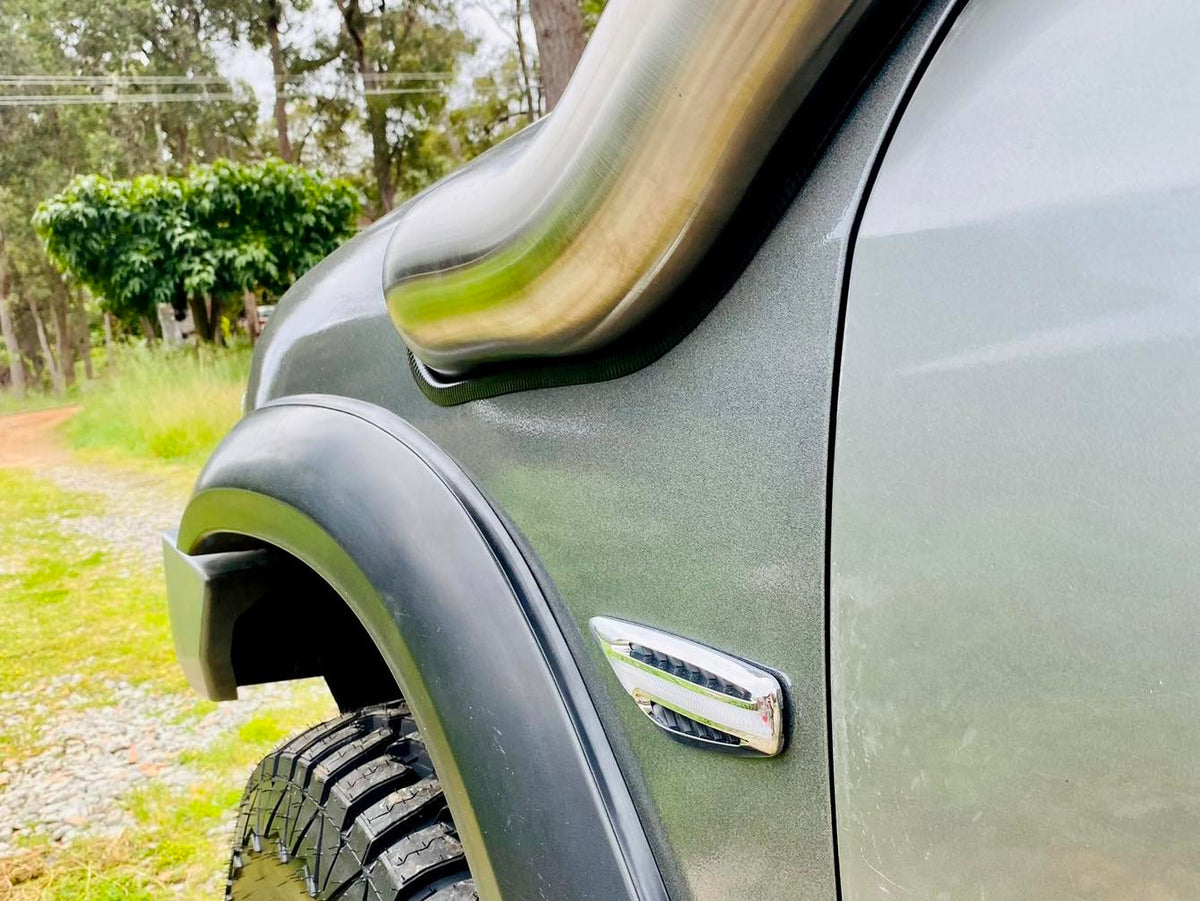 Nissan Patrol GU S1-4 (ZD30/TD42) 4" DUAL Cover up/Rounded Guard Entry Snorkels